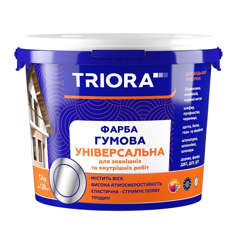 Фарба TRIORA гумова, універсальна, 12 кг